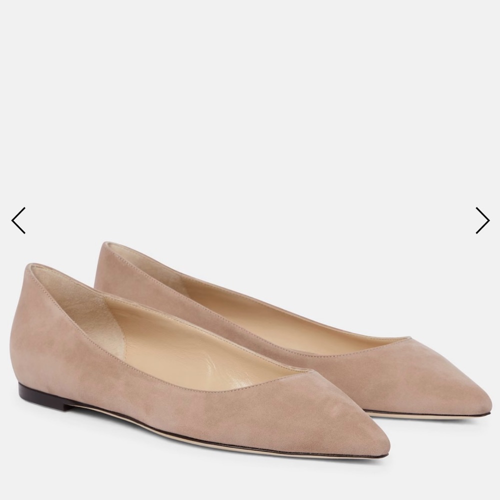 Jimmy Choo Tan Flats Sleek Suede Loafers